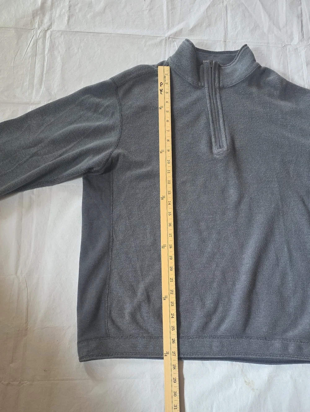 Tommy Bahama Men's 1/4 Zip Textured Knit Pullover Gray Long Sleeve XL